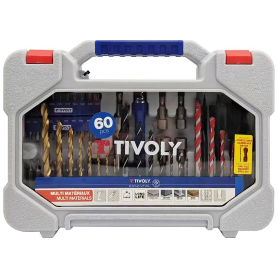Mallette 60 pièces mixte perçage+embouts de vissage - TIVOLY