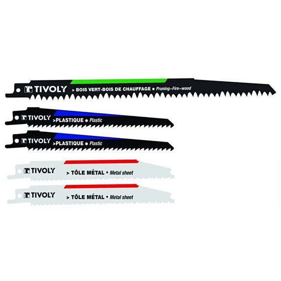 5 lames de scie sabre pour métal/plastique/l'élagage - TIVOLY