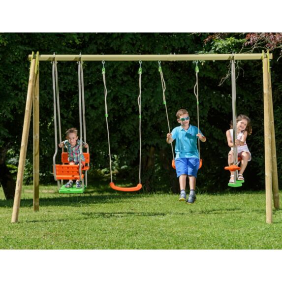 Portique bois/métal SENORA 2,30m 4 agrès - ALEO