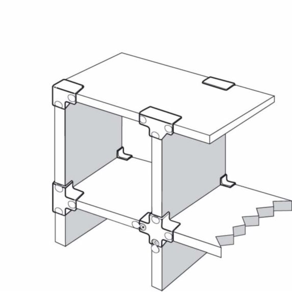 Eléments assemblage panneaux et tablettes Presto Quatro blanc (x4)