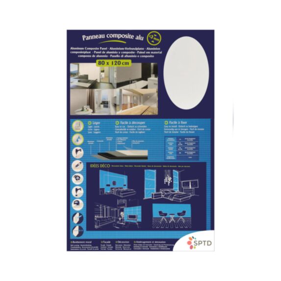 Panneau composite pour revêtement mural 80x120cm blanc