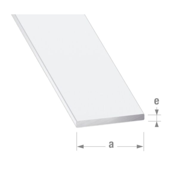 Plat alu laqué blanc 25 x 2 mm 2m - CQFD