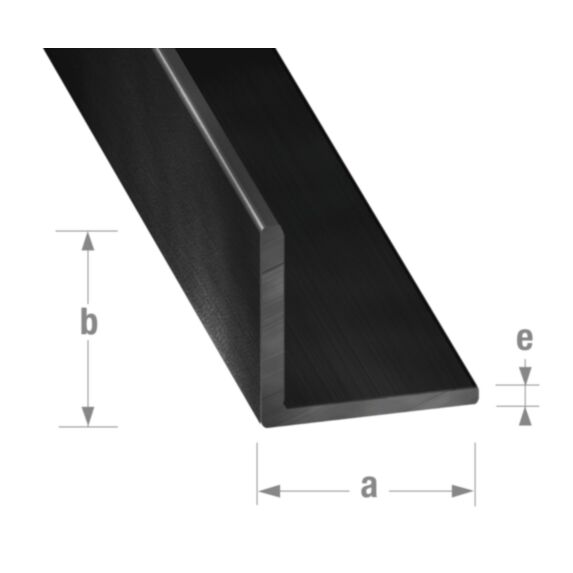 Cornière alu anodisé noir brossé 15 x 15 x 1,5 mm 2,5m - CQFD