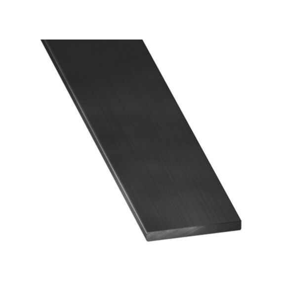 Plat Aluminium Anodisé 20x2mm 2,50m Noir Brossé