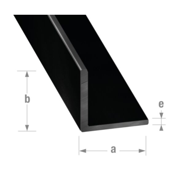 Cornière alu laqué noir 15 x 15 x 1,5 mm 2,5m - CQFD