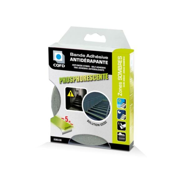 Bande adhésif antidérapante phosphor 25mmx5m