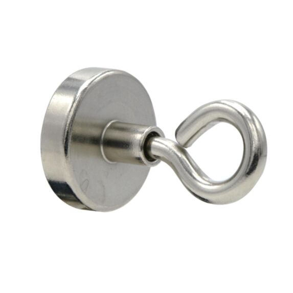 2 Œillets Aimant Néodyme Argenté Ø32mm - CQFD