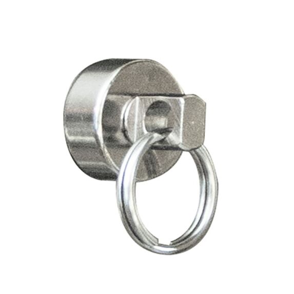 6 Porte-Clés Aimanté Néodyme Argenté Ø20mm - CQFD