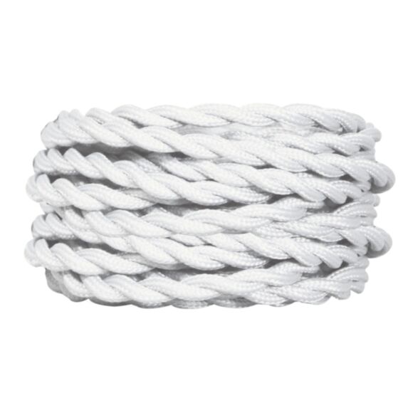 TIBELEC 2 câbles tissu torsadés blanc 3m