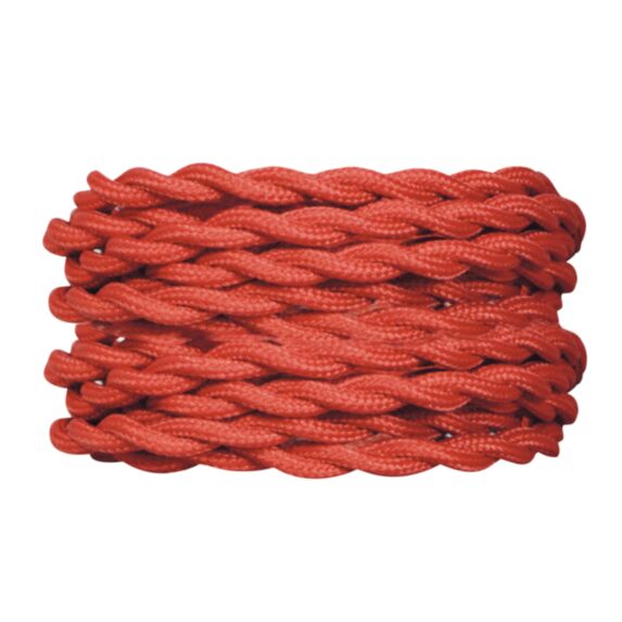 2 câbles tissu torsadés rouge 3m - TIBELEC