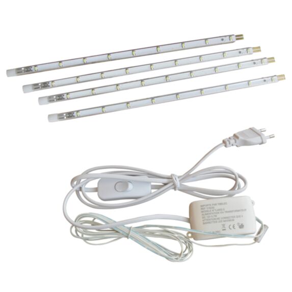 4 barrettes LED blanches connectables  - TIBELEC