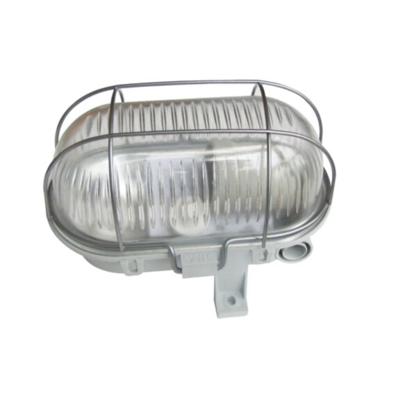 Hublot ovale grille métal gris