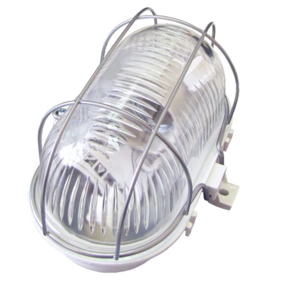 Hublot Ovale Grille Métal Blanc - TIBELEC