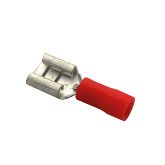 Cosses isolées clips femelle 6,3 mm rouge - TIBELEC