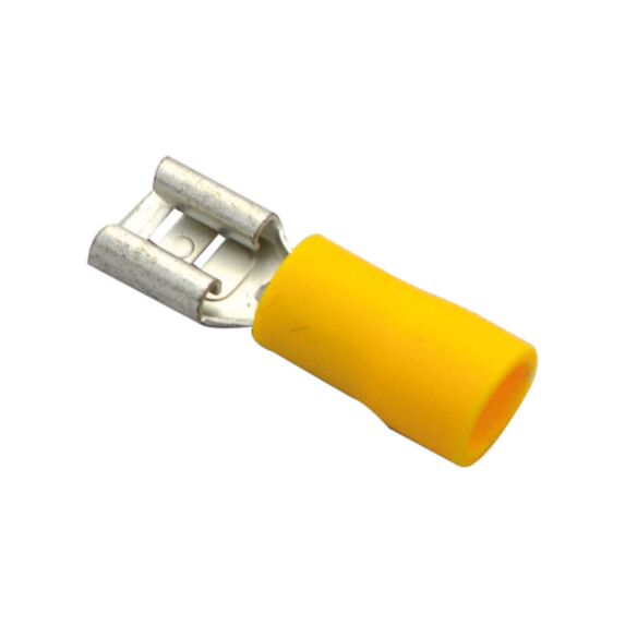 Cosses isolées clips femelle 6,3 mm jaune - TIBELEC