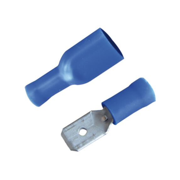 Cosses isolées clips+languette 6,3 mm bleu - TIBELEC