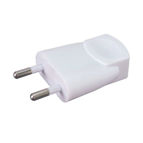 Fiche mâle blanche 2 pôles 6A 250V