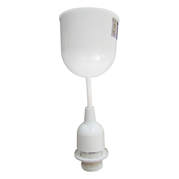 monture blanche douille e14 + bague - TIBELEC