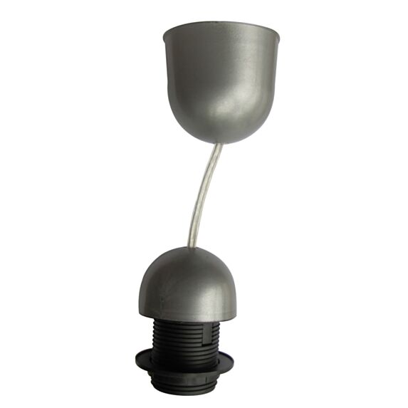 monture plastique argent douille e27 + bague - TIBELEC