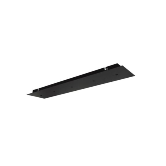 Plafonnier métal 3 câbles 12x55cm noir