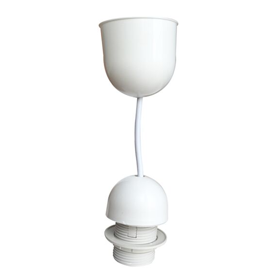 Monture plastique avec douille E27 + bague blanc - TIBELEC