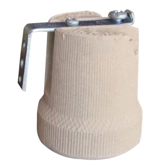 douille e27 porcelaine à support équerre - TIBELEC