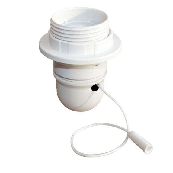 Douille E27 1/2 fileté avec tirette & bague - TIBELEC