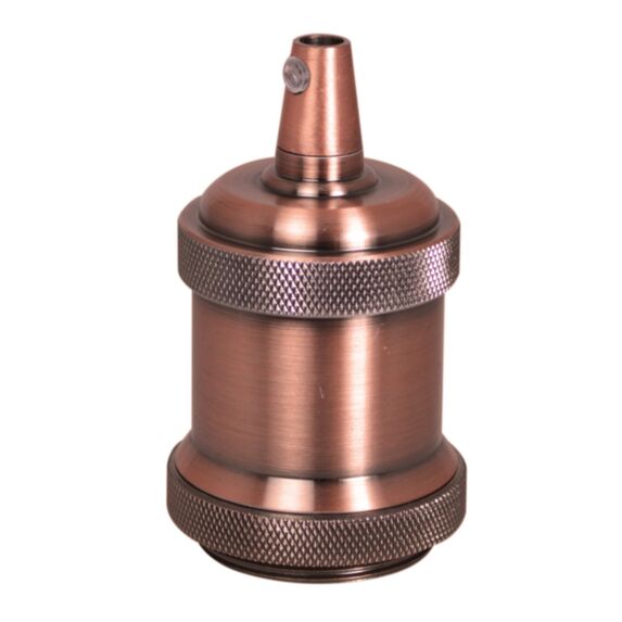 TIBELEC Douille E27 avec cache douille métal cuivre antique