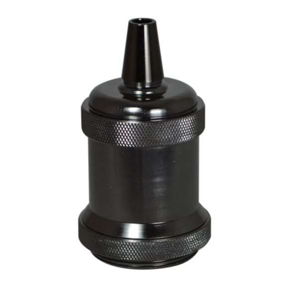 Douille E27 métal noir chromé - TIBELEC