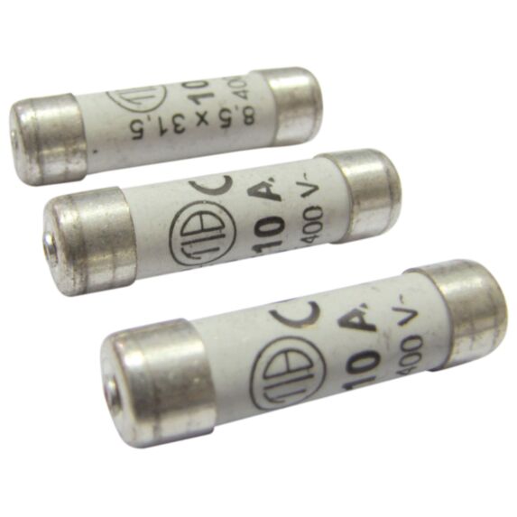 3 fusibles cylindre 8,5x31,5mm 10a - TIBELEC
