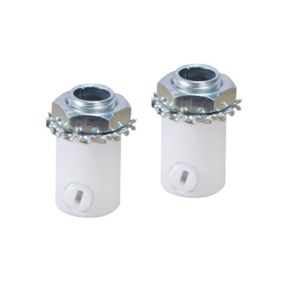 2 serre-câbles métal blanc