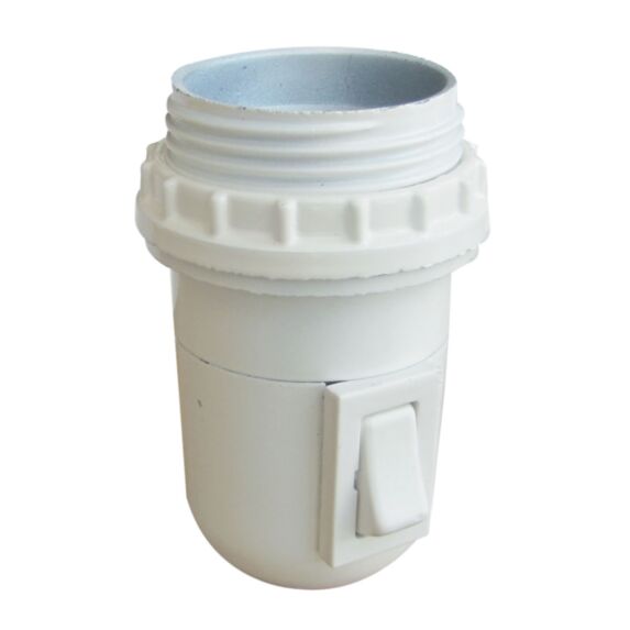 douille e27 blanche en bakélite avec interrupteur - TIBELEC