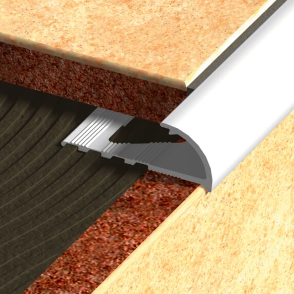 Quart de Rond Ouvert PVC Beige 8mm 2,5m