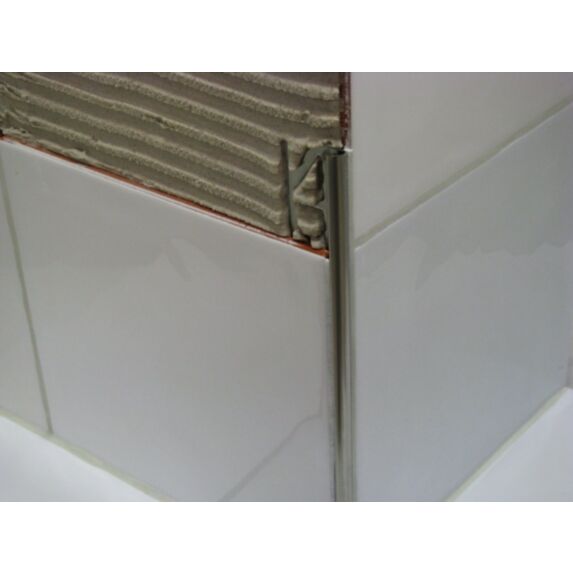 Quart de Rond Ouvert Retour Inox Brillant 10mm 2,5m