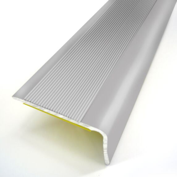 Nez de marche strié adhésif alu naturel L.110 cm x l.36 mm - DINAC 