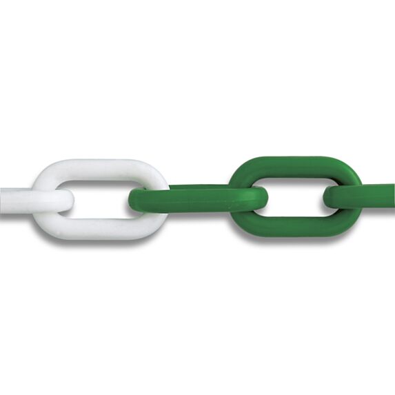 Chaîne de signalisation polyéthylène vert/blanc d8 - 25 m