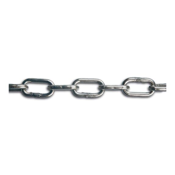 Chaîne soudée maille courte - Acier inoxydable - Charge de travail indicative 400 kg - Diamètre 8 mm - Bobine de 12 m