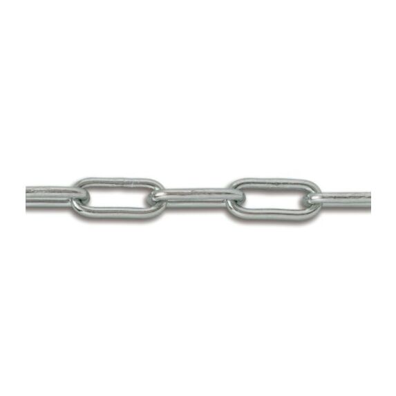 Chaîne droite soudée maille longue acier zingué Ø 3,5mm rési