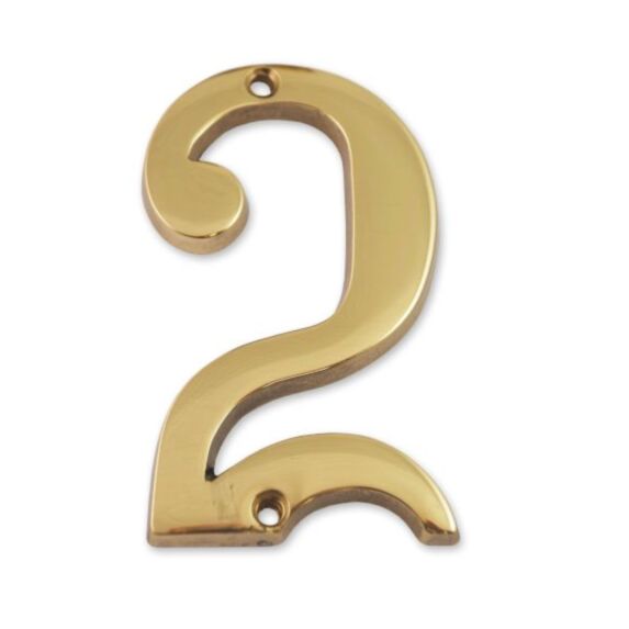 Chiffre laiton massif 2 hauteur 97mm