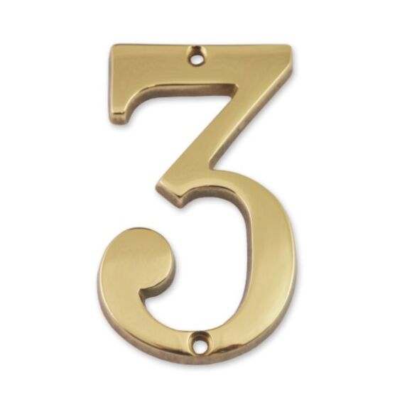 Chiffre laiton massif 3 hauteur 97mm