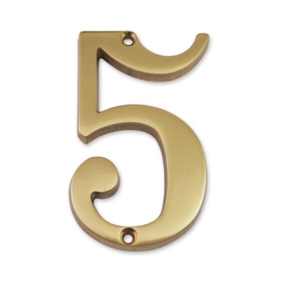 Chiffre laiton massif 5 hauteur 97mm