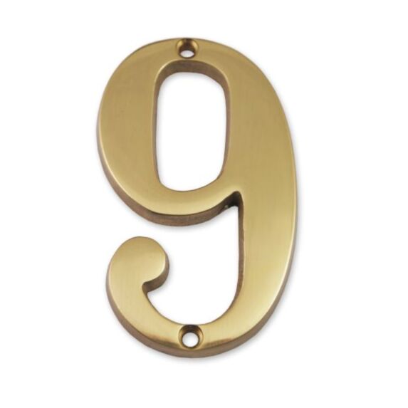Chiffre laiton massif 9 hauteur 97mm