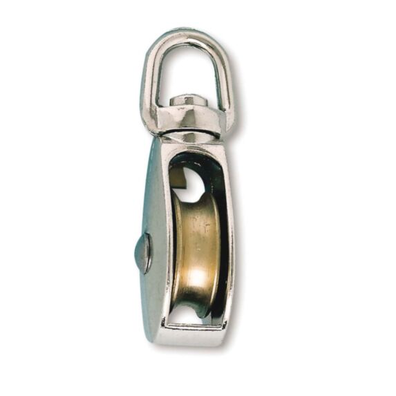 2 poulies 1 galet à émerillon pivotant zamak nickelé ø 12mm