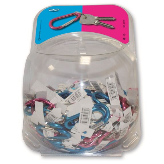 Mousqueton anneau l.60mm rose/bleu - CHAPUIS