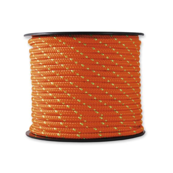 Corde tressée orange/verte résistance 200 kg - Ø 3 mm L.25 m - CHAPUIS