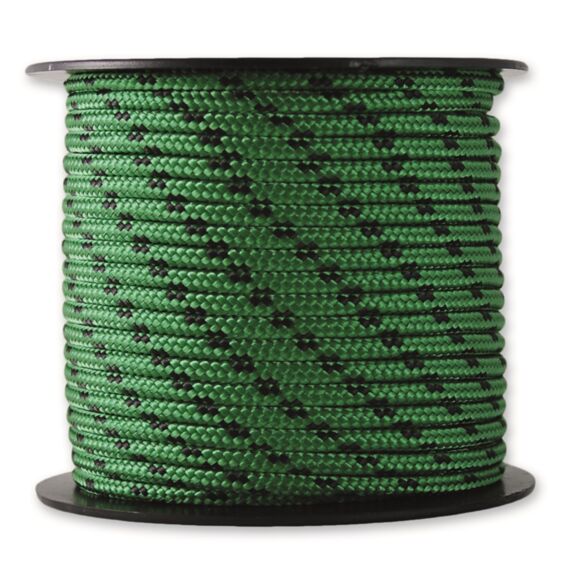 Corde tressée résistance 200 kg - Ø 3 mm x 25 m - verte/noire - CHAPUIS