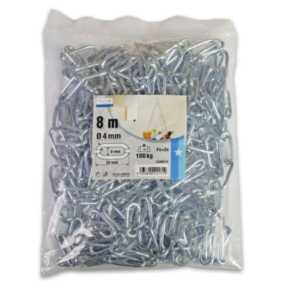 Chaîne droite soudée maille longue diamètre 5 mm - longueur 8 m