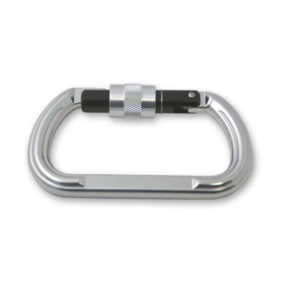 Porte-mousqueton à linguet et vis de sécurité