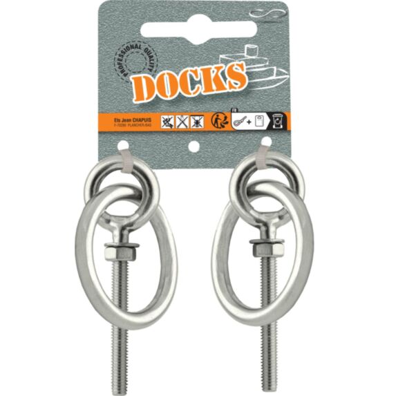 Anneau x2 ecurie ecrou inox