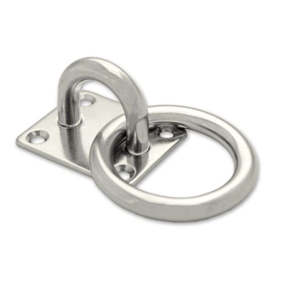 Platine carrée avec anneau mobile